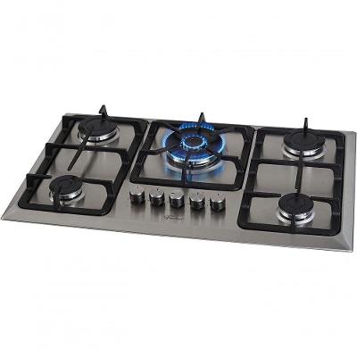 Fogão Cooktop a Gás Fischer 23678-54121 5 Bocas Mesa Inox Tripla Chama Inox Bivolt