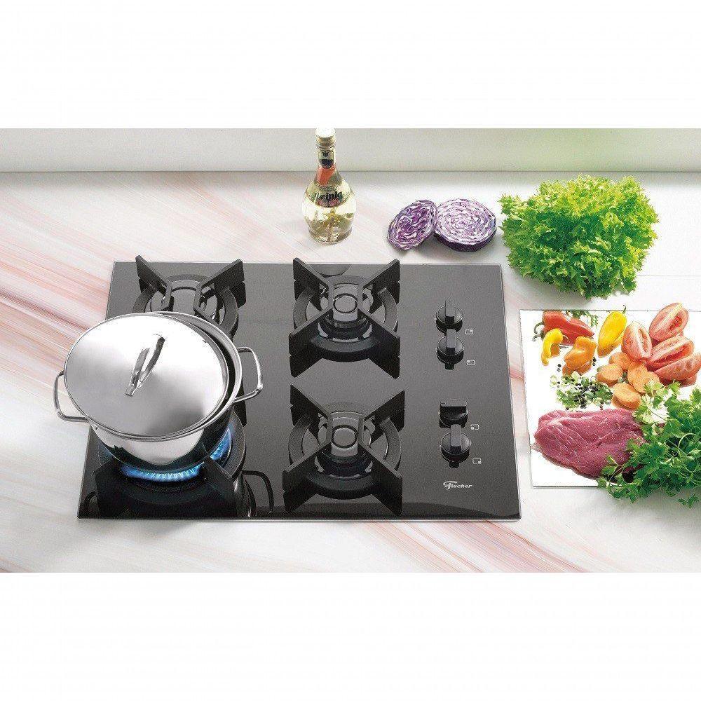 Fogão Cooktop Fischer 4 Bocas Tripla Chama Infinity Preto 26297 - 57076 Bivolt - 4