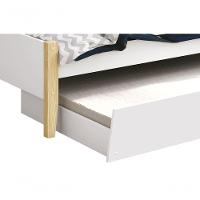 Cama Babá Solteiro Com Auxiliar Simba Branco Fosco Com Natural - Reller - 3