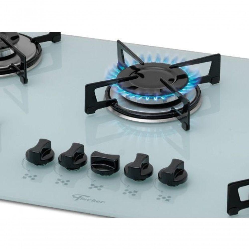 Fogão Cooktop Fischer 5 Bocas Gás Mesa Vidro -  Bivolt - 4