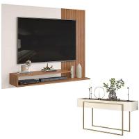 Painel Para Tv Nando Freijó Off White E Aparador Petri Off White – Dj Móveis - 1