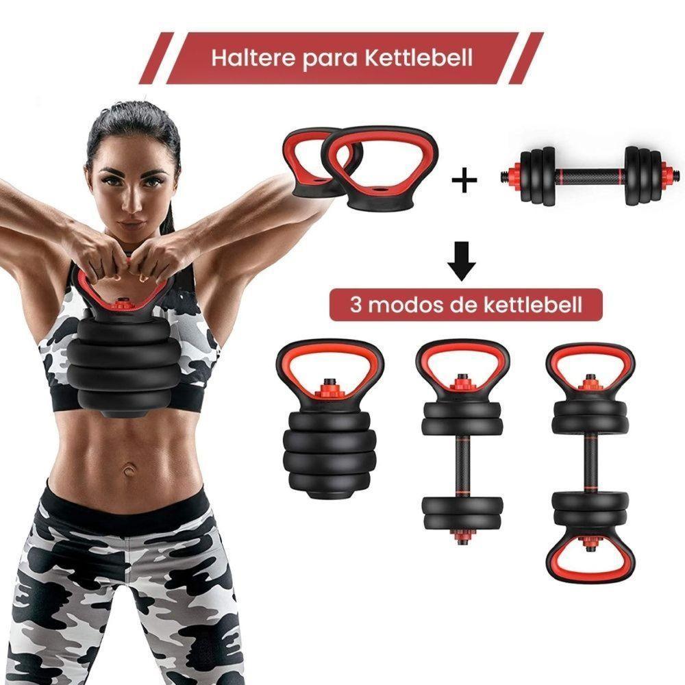 Kit Halter Kettlebell 6 Em 1 Ajustável Até 20kg Ahead Sports Treino Em Casa - 3