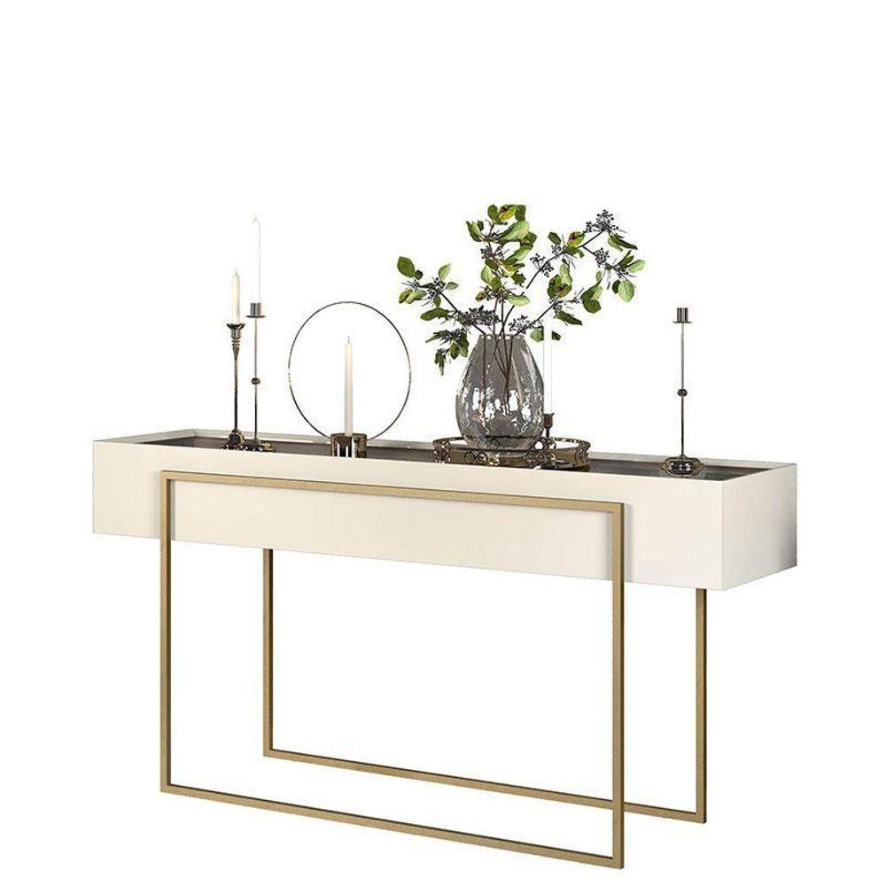 Rack Bancada Ariana Com Aparador Suri E Mesa De Centro Suri Off White – Dj Móveis - 6