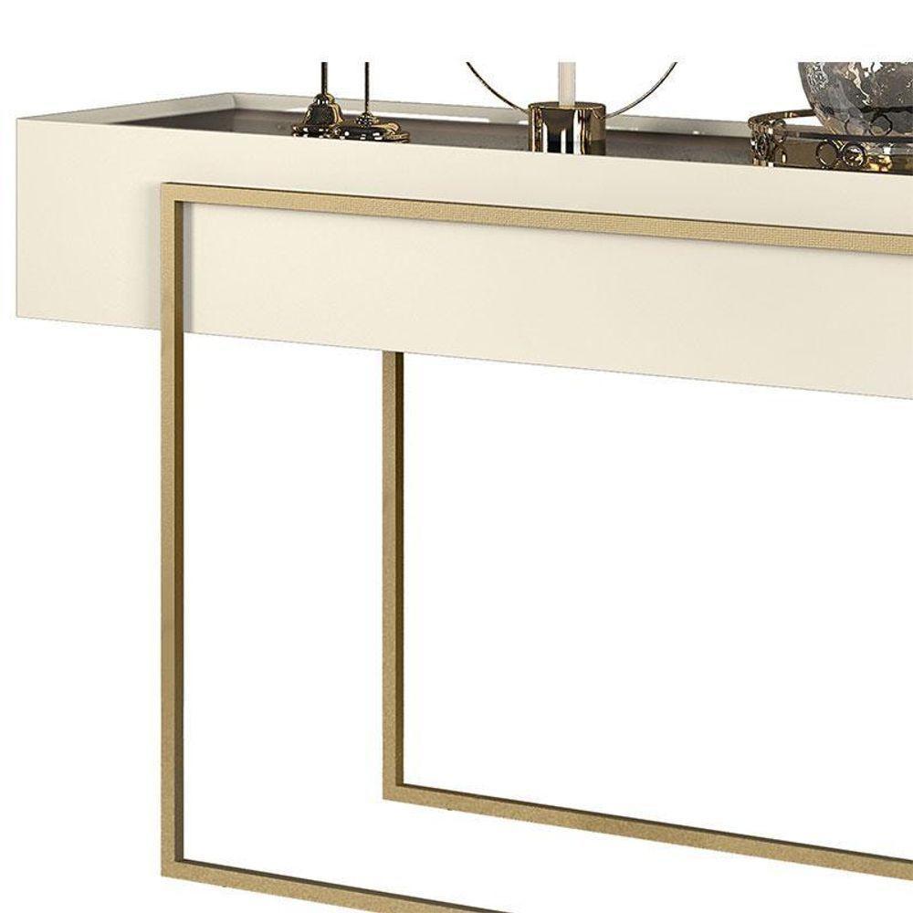 Rack Bancada Ariana Com Aparador Suri E Mesa De Centro Suri Off White – Dj Móveis - 7