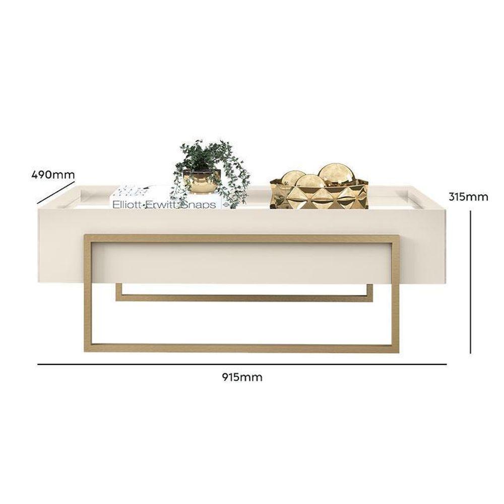 Rack Bancada Ariana Com Aparador Suri E Mesa De Centro Suri Off White – Dj Móveis - 10