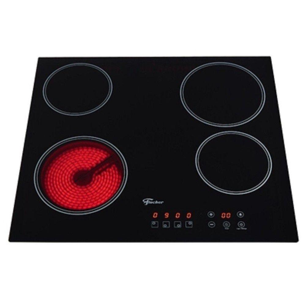 Fogão Cooktop Fischer 4 Queimadores Elétrico Mesa Vitrocerâmica 30006-73476 220v - 4