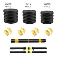 Kit Halteres Ajustáveis 3 Em 1 Até 20 Kg Musculação Ahead Sports Preto E Amarelo - 3