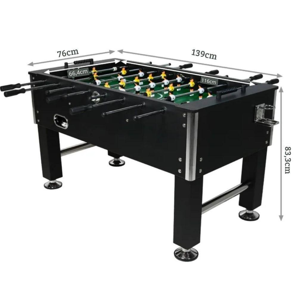 Mesa de Pebolim Ahead Sports Profissional MDF Preta Hastes Cromadas - 5