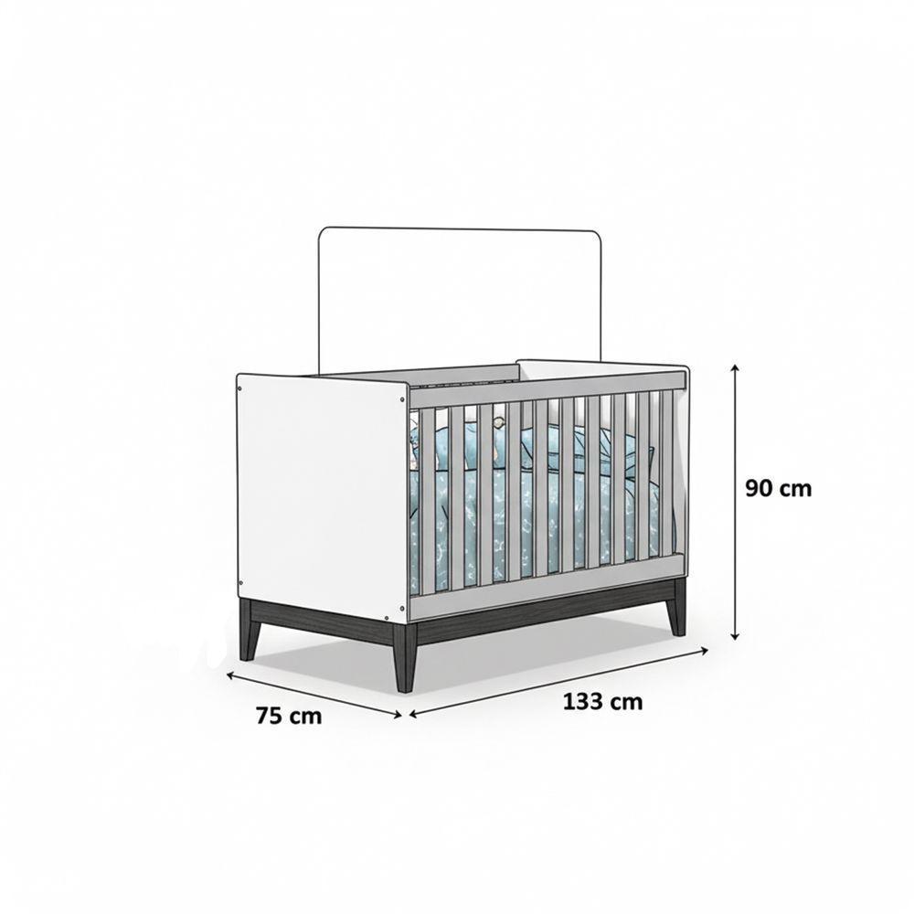 Berco Americano Para Quarto Flip Branco Com Sanava - 5