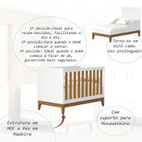 Berco Americano Para Quarto Flip Branco Com Sanava