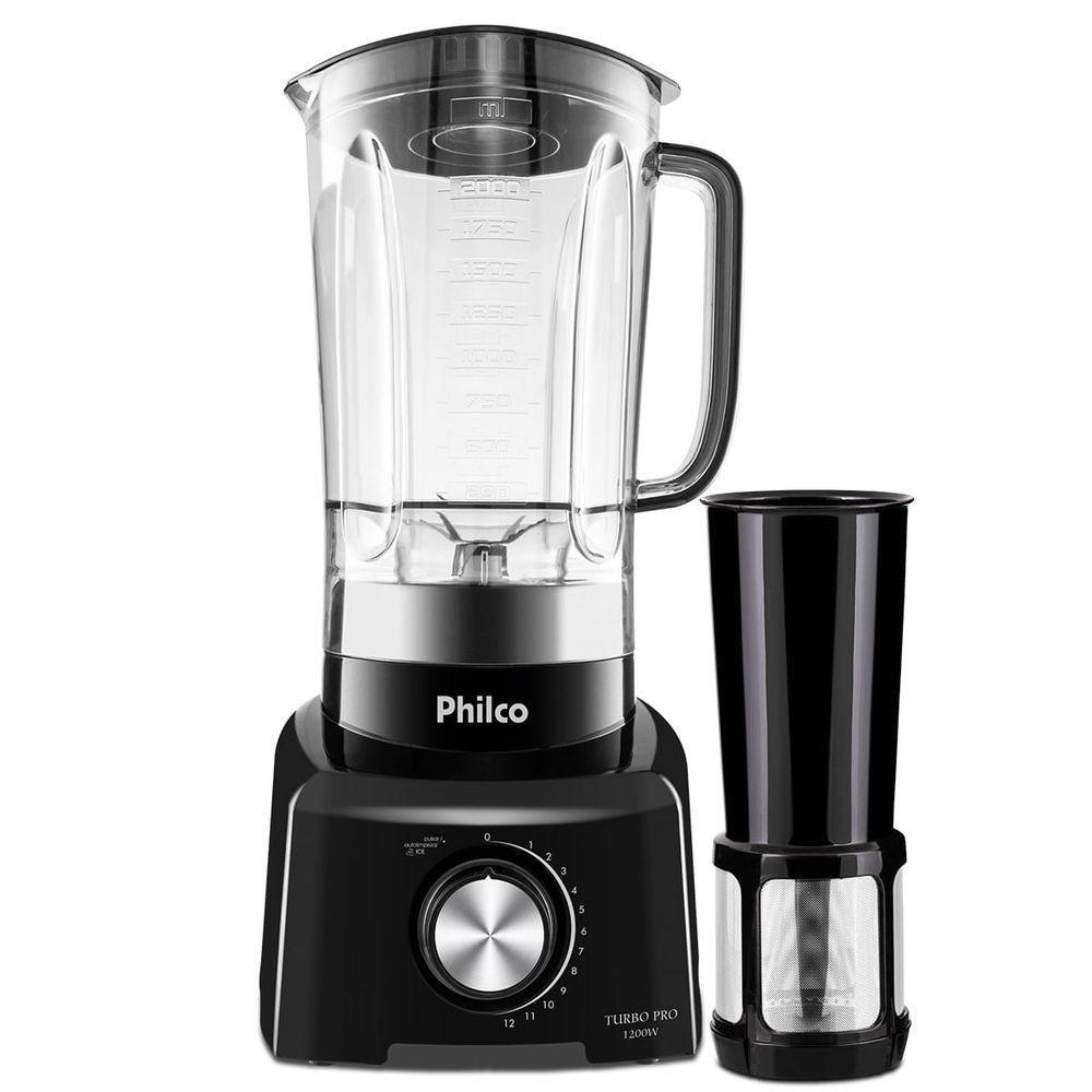 Liquidificador Philco 1200W 3L 12 Velocidades Preto Turbo Pro 110V - 1
