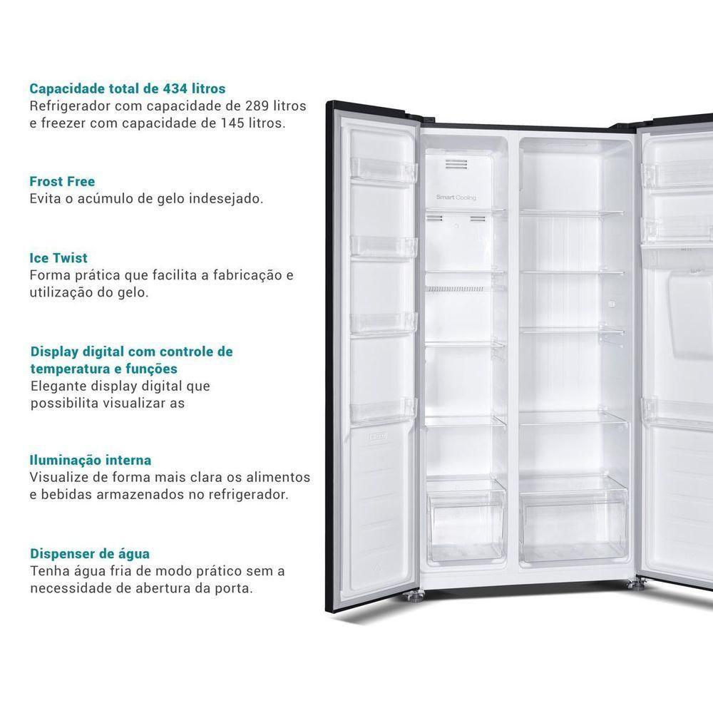 Geladeira 434L Philco Frost Free Inverter Side by Side PRF43A 220V - 4