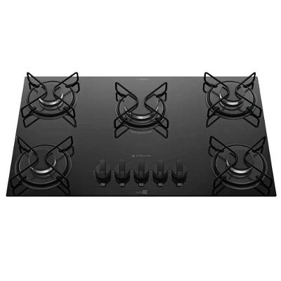 Cooktop a Gás Atlas Agile Up 5 Bocas Vidro Temperado Tripla Chama Preto Bivolt