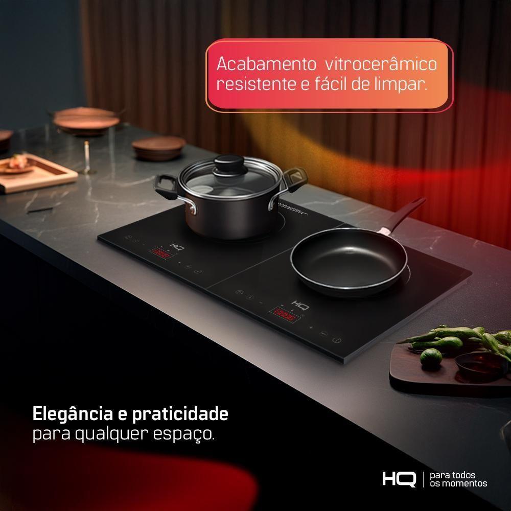 Cooktop De Indução HQ 2 Bocas Portátil 2000W Preto HQ-IDS3502 110V - 8