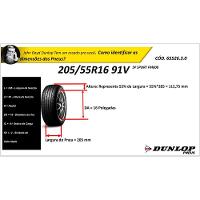 Kit 4 Pneus Dunlop 205/55r16 Sport Fm800 Preto