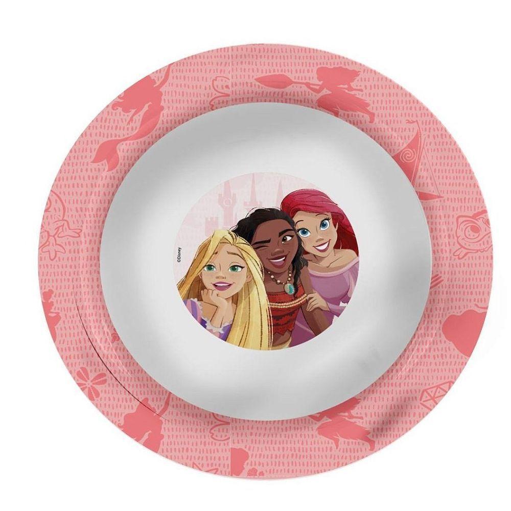 Kit Refeição Infantil Princesas Disney 6 Peças Prato Divisória, Tigela, Copo E Talheres - Tuut - 4