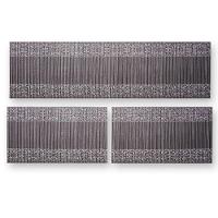 Kit 3 Peças Jogo Cozinha Passadeira Emborrachada Não Derrapa Barrado Marrom Branco - 2