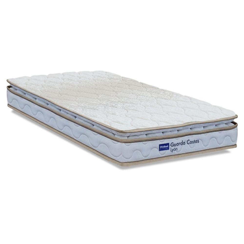 Colchão Solteiro Probel Espuma D33 Pillow Top 88x188x18cm Guarda Costas Lyon Branco/bege - 1