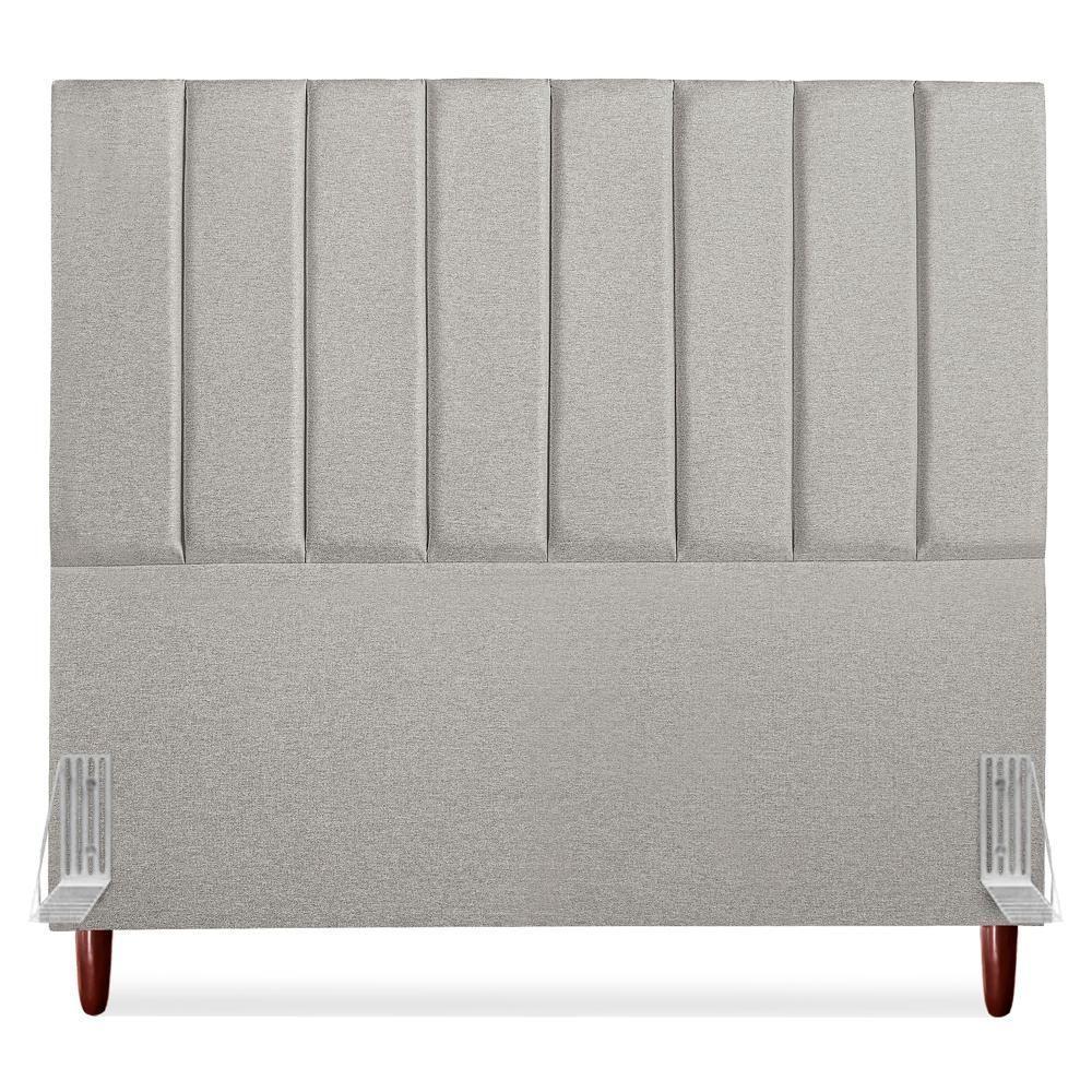 Cabeceira Casal 140 Cm Com Frame Carla Linho Cinza Artte Cinza - 5
