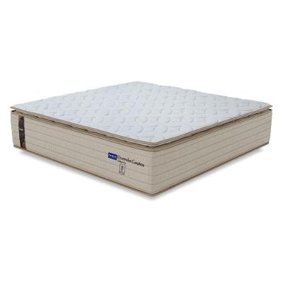 Colchão Casal Probel Molas Ensacadas Pillow Top 138x188x30cm Guarda Costas Genova Branco/bege