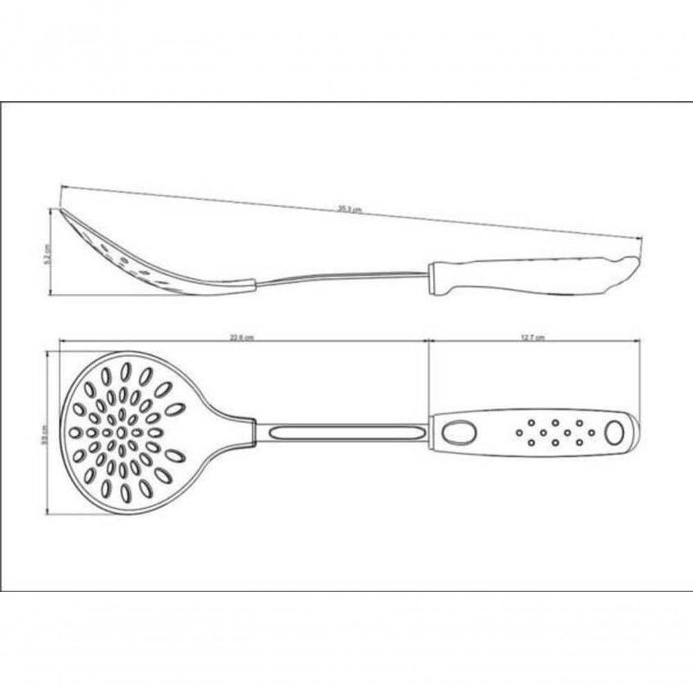 Espumadeira Tramontina Utilitá Em Nylon Cabo Vermelho - 3