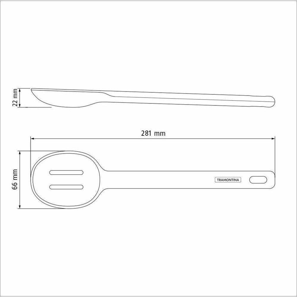 Colher De Servir Perfurada Em Silicone Tramontina Moldê Cinza - 4