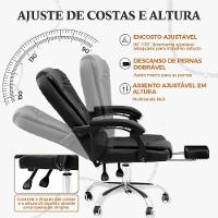 Cadeira De Escritório Cadeira De Com Apoio Para Os Pés E Encosto Ajustável