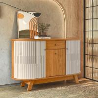 Balcão Aparador Buffet Sala De Estar 136cm Wylan Cinamomo/off White M20 - D'rossi - 1