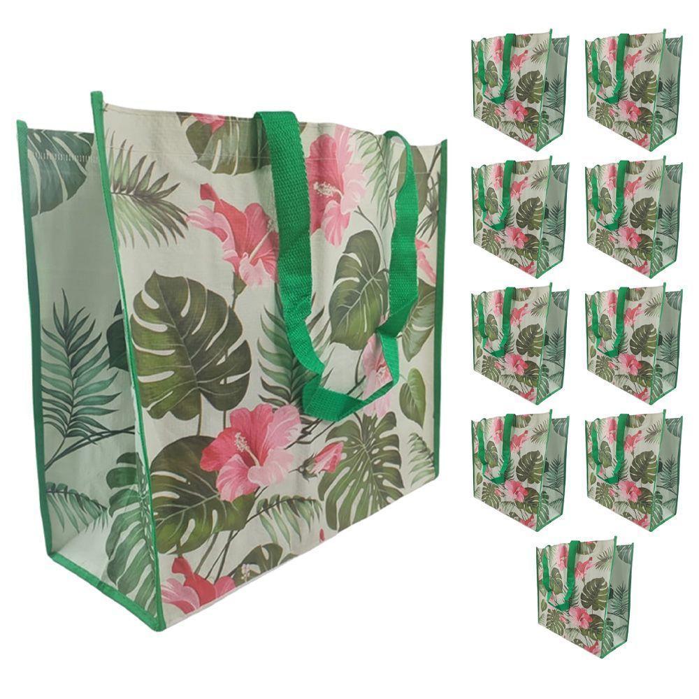 Bolsa Ecologica Ecobag 10 Unidades Sacola Ombro Retornavel Mercado Dobravel Compras Reutilizavel - 1