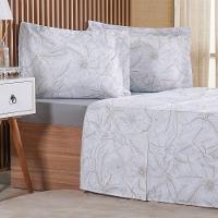 Jogo De Cama Casal 4 Pçs 200 Fios 100% Algodão 140x190x35cm Dessin - 1