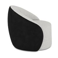 Poltrona Sala Orgânica Kit 2 Lua Giratória Sintético Pu Preto/linho Cinza D03 - D'rossi - 6