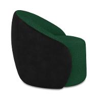 Poltrona Sala Orgânica Kit 2 Lua Giratória Sintético Pu Preto/bouclê Verde D03 - D'rossi - 6