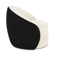 Poltrona Sala Orgânica Kit 2 Lua Giratória Sintético Pu Preto/bouclê Off White D03 - D'rossi - 6