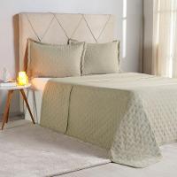 Kit Colcha King Miraggio New Soft 100% Poliéster 260x280cm Folha Seca - 1