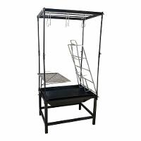 Estação Churrasco Fogo De Chão Lareira Grelha Aço E Varal - 1