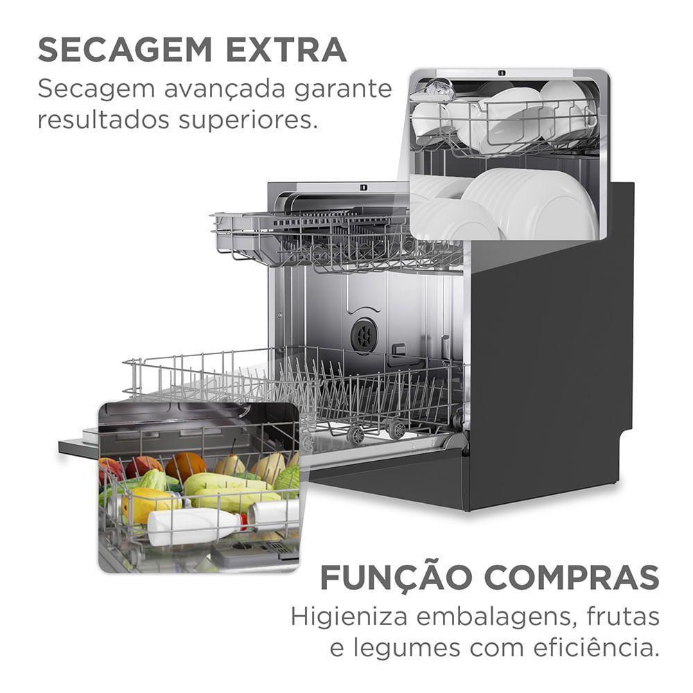 Lava Louças 8 Serviços Cinza Touch Plus Midea MDWTF08S1 - 110V - 3