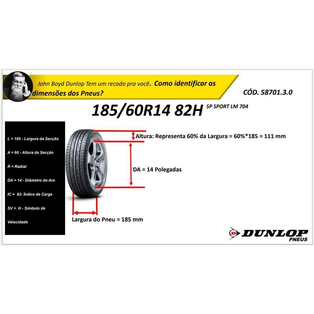 Kit 2 Pneus Dunlop 185/60r14 82h Splm704 - 3