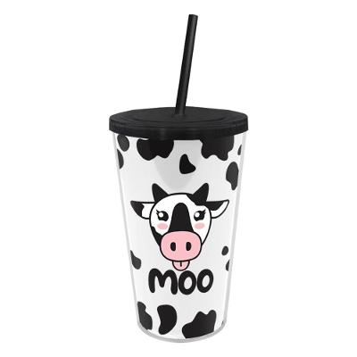 Copo Térmico Com Canudo - Estilo Vaquinha 500ml