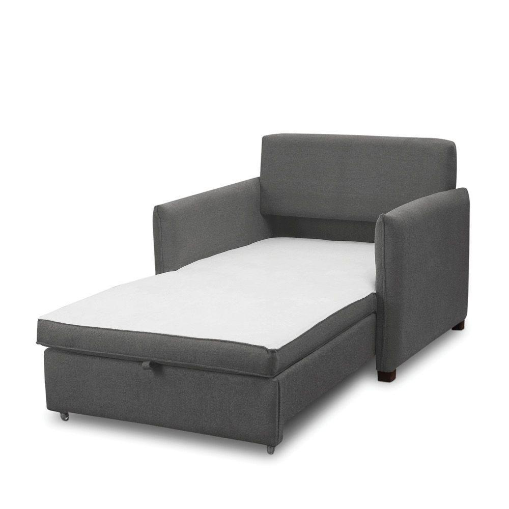 Poltrona Cama Retrátil Solteiro Com Rodízio Cloe Bouclê Cinza Escuro E03 - D'rossi - 6