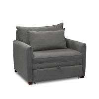 Poltrona Cama Retrátil Solteiro Com Rodízio Cloe Bouclê Cinza Escuro E03 - D'rossi - 8