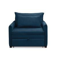 Poltrona Cama Retrátil Solteiro Com Rodízio Cloe Bouclê Azul Marinho E03 - D'rossi - 6