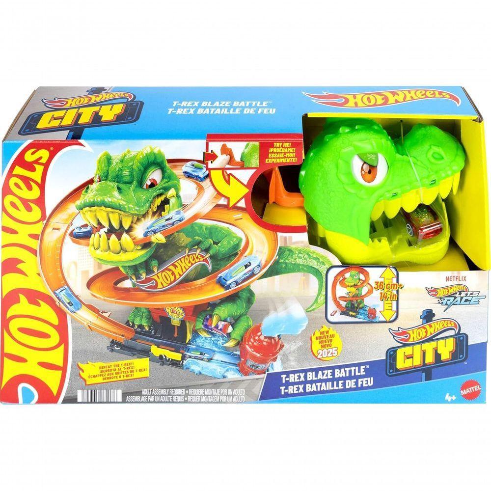 Hot Wheels Lets Race City Batalha T-rex - Mattel Jbm73 - 1