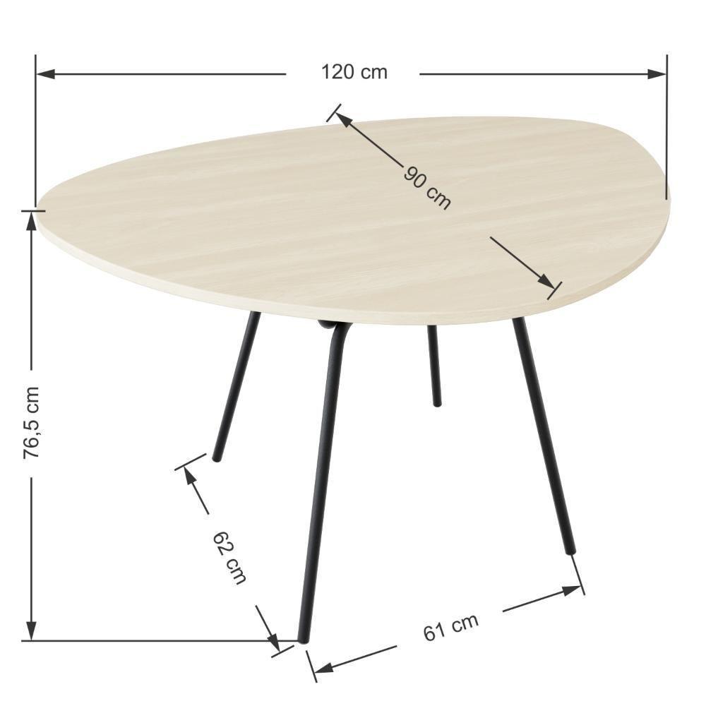 Conjunto Mesa De Jantar Soho Orgânica C/ 04 Cadeiras Next Est.preta - Ciliegio E Preto Ciliegio E Preto - 4