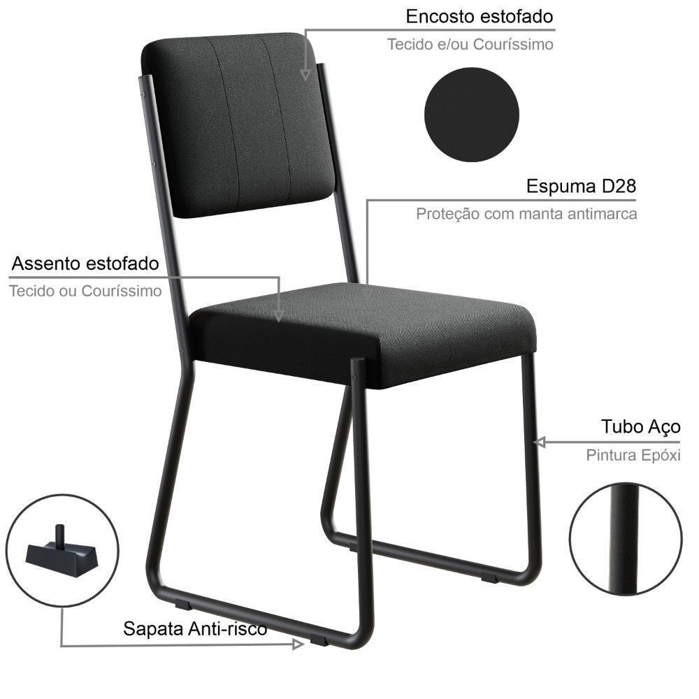 Conjunto Mesa De Jantar Soho Orgânica C/ 04 Cadeiras Next Est.preta - Ciliegio E Preto Ciliegio E Preto - 7