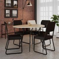 Conjunto Mesa De Jantar Soho Orgânica C/ 04 Cadeiras Next Est.preta - Ciliegio E Preto Ciliegio E Preto - 1