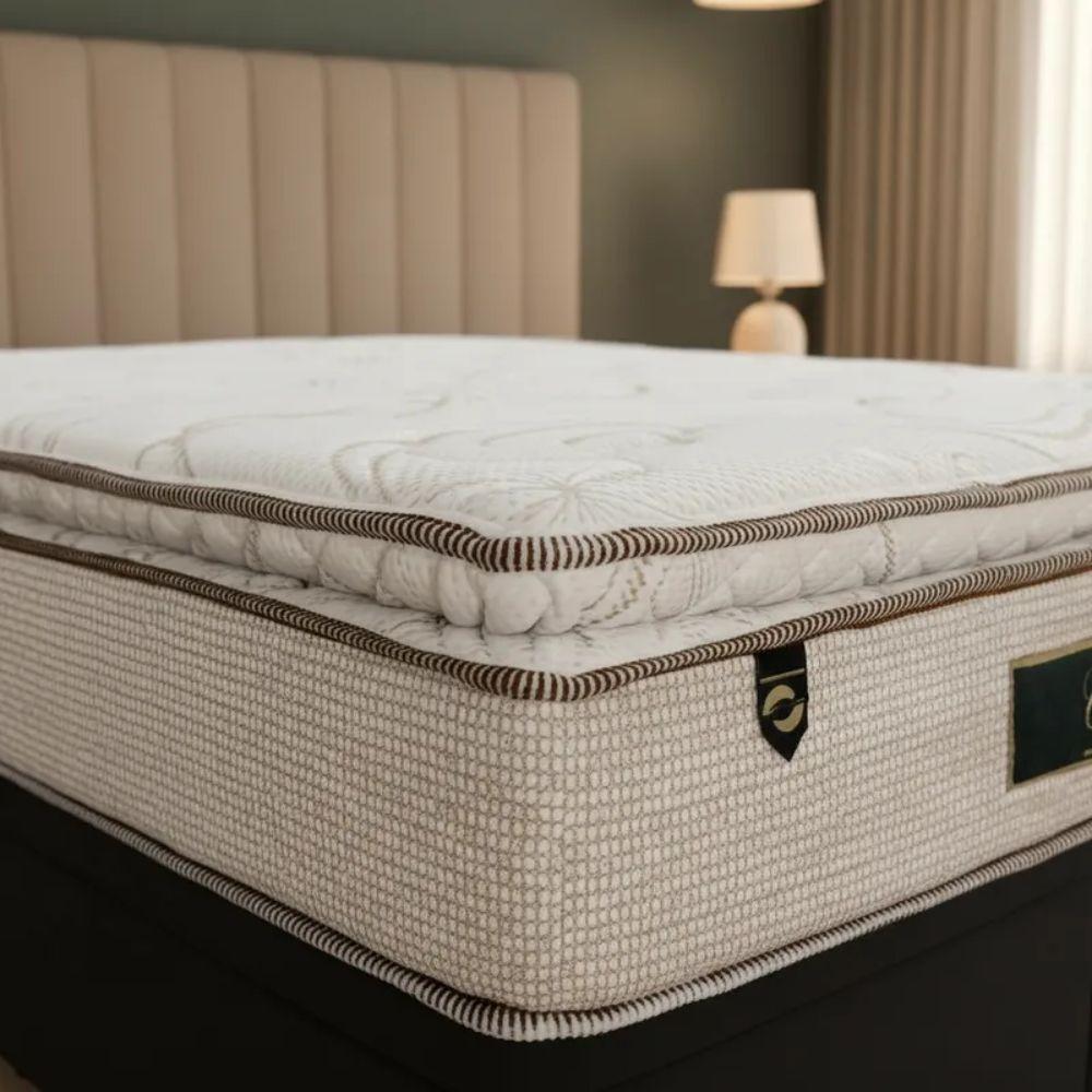 Cama Box Baú Casal Suede + Colchão Cloud Pillow Top Molas Ensacadas Luckspuma 138x188x74 Preto - 7