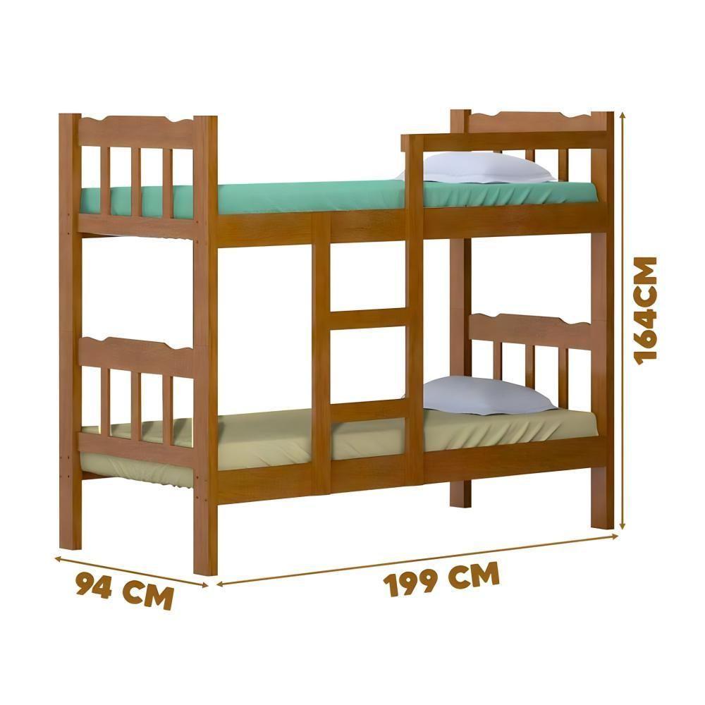 Beliche Com 1 Colchão Madeira Maciça Super Reforçada Marrom - 4
