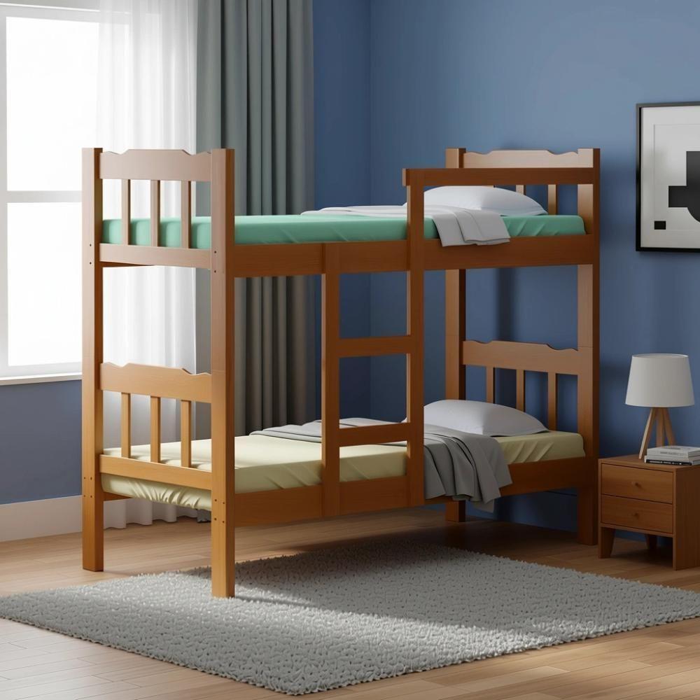 Beliche 2 Em 1 Com 2 Colchões Em Madeira Maciça Reforçada - 1