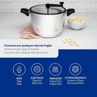 Pipoqueira Allegra Indução 22 Cm 5,6 L Em Aço Inox Com Fundo Triplo Tramontina 62658/220