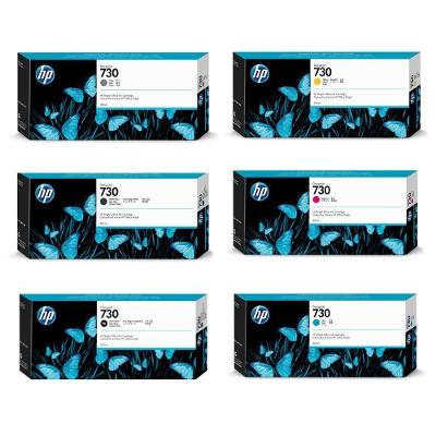 Kit De Cartucho De Tinta Hp 730 Plotter Hp T1600 T1700 Original 300ml